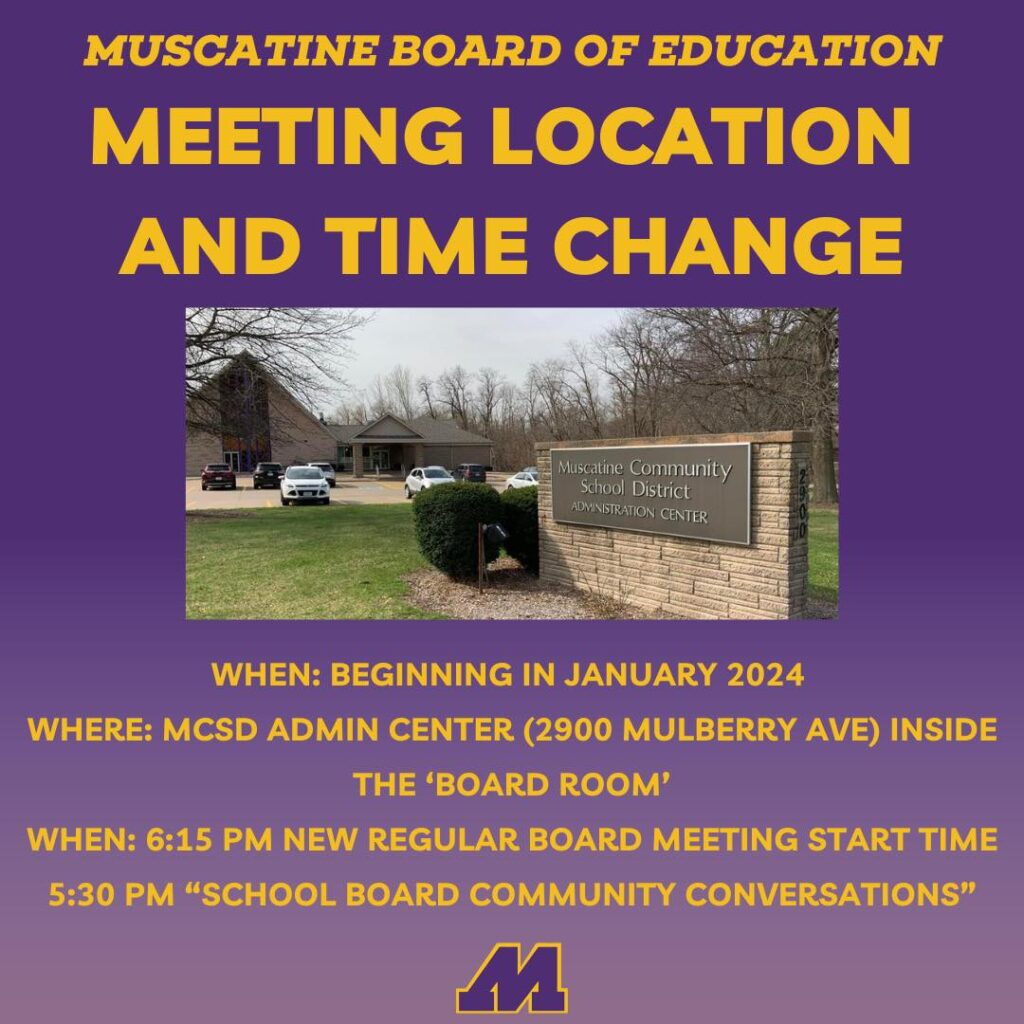 MCSD Board of Education Meeting Change Notice Jan 2024