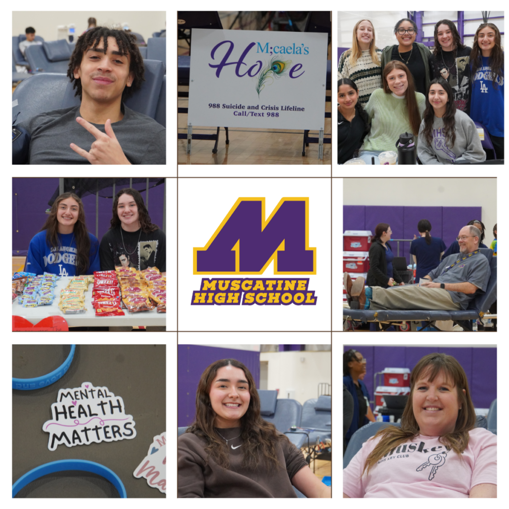 Key Club Micaela Brunson Blood Drive Collage 2024 featuring students and staff members that donated blood 
